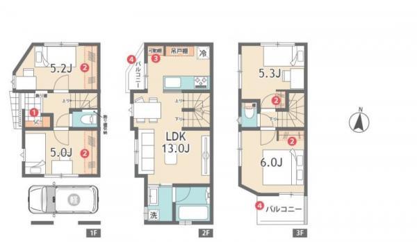 新築一戸建て足立区本木東町 新築一戸建て／全９棟東京都足立区本木東町日暮里・舎人ライナー扇大橋駅3780万円～4180万円