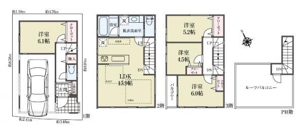 新築一戸建て墨田区墨田５丁目 新築一戸建て／全３棟東京都墨田区墨田５丁目東武伊勢崎線堀切駅4580万円