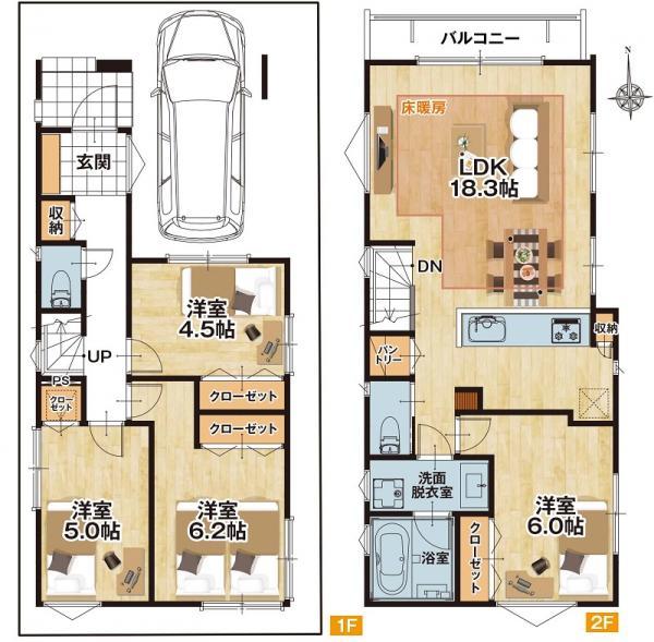 新築一戸建て江戸川区中央１丁目 新築一戸建て／全３棟東京都江戸川区中央１丁目JR中央・総武線新小岩駅5380万円～5580万円