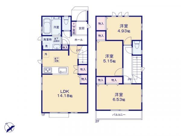 新築一戸建て市川市南大野１丁目 新築一戸建て／全２棟千葉県市川市南大野１丁目JR武蔵野線市川大野駅3090万円