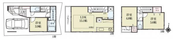 新築一戸建て江戸川区東小松川３丁目 新築一戸建て東京都江戸川区東小松川３丁目都営新宿線船堀駅3280万円