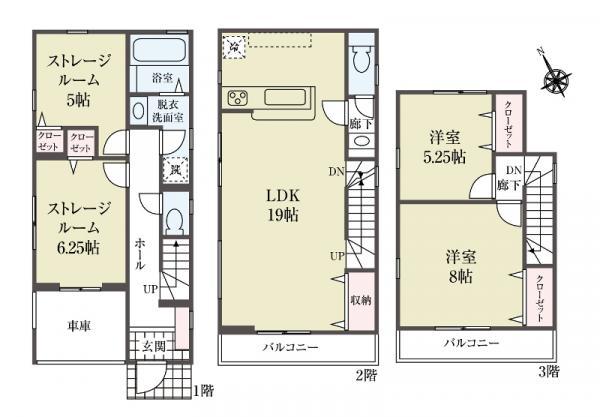 新築一戸建て足立区東伊興２丁目 新築一戸建て／全３棟東京都足立区東伊興２丁目東武伊勢崎線竹ノ塚駅5080万円～5180万円