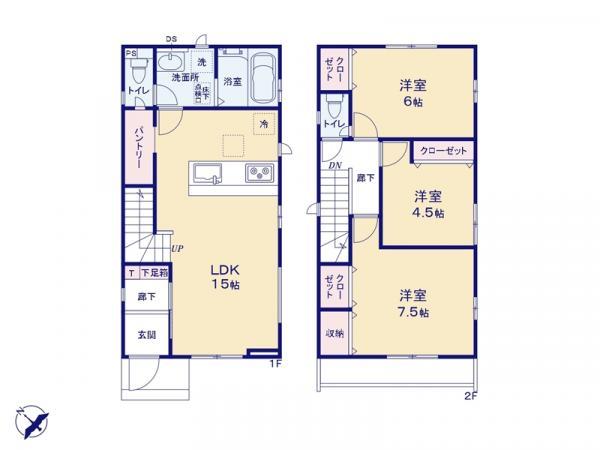 新築一戸建て市川市大洲２丁目 新築一戸建て／全３棟千葉県市川市大洲２丁目JR総武本線市川駅4990万円～5490万円